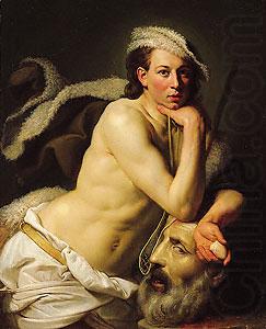 Johann Zoffany Self-portrait as David with the head of Goliath china oil painting image